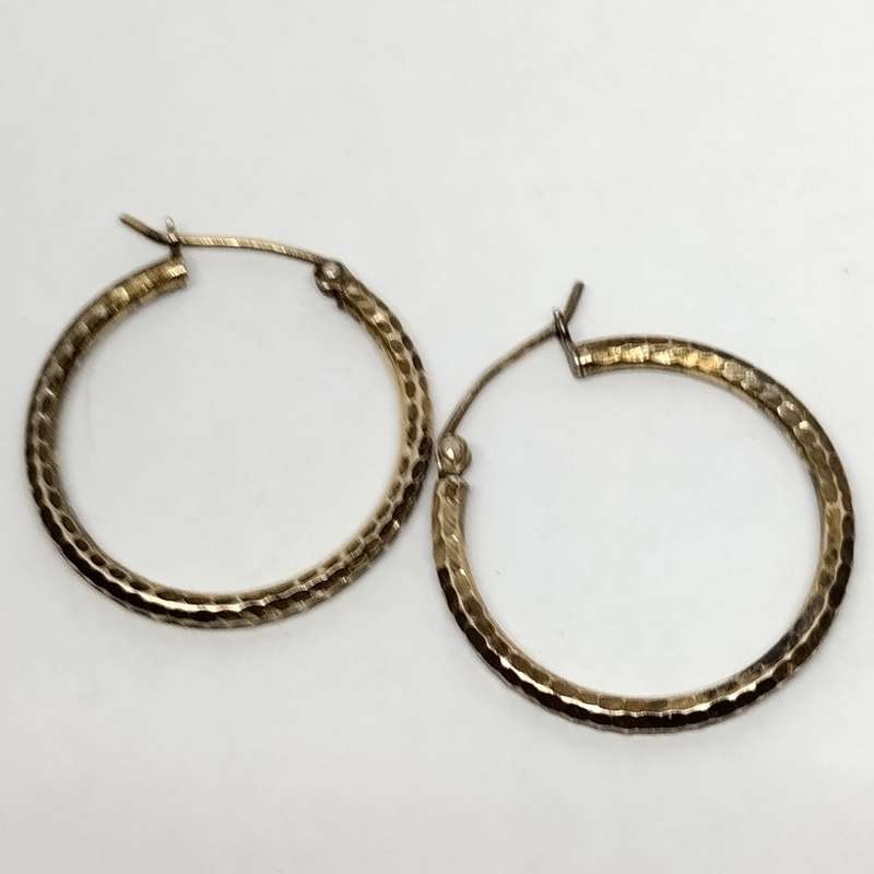 Pressed Metal Hoop Earrings #F0090