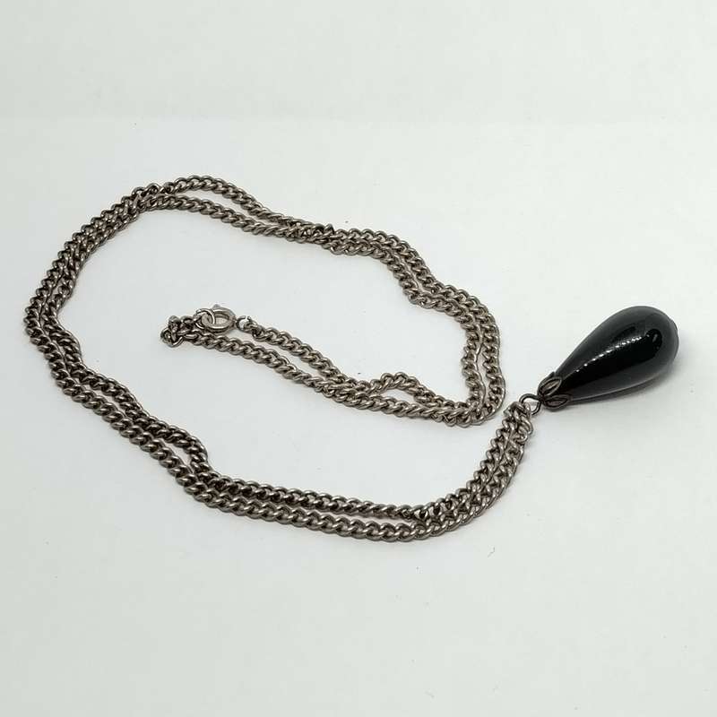 Polished Tear Drop Gemstone Pendant and Necklace #F0093
