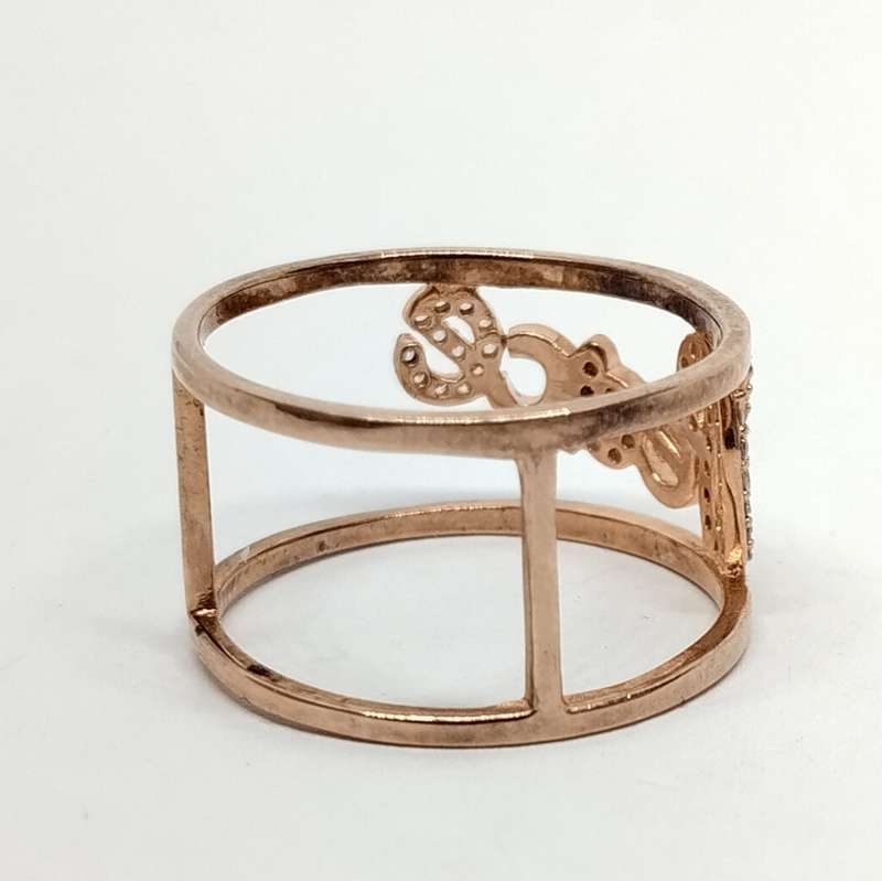 Rose Gold Plated Sterling Silver Peace Ring #S0062