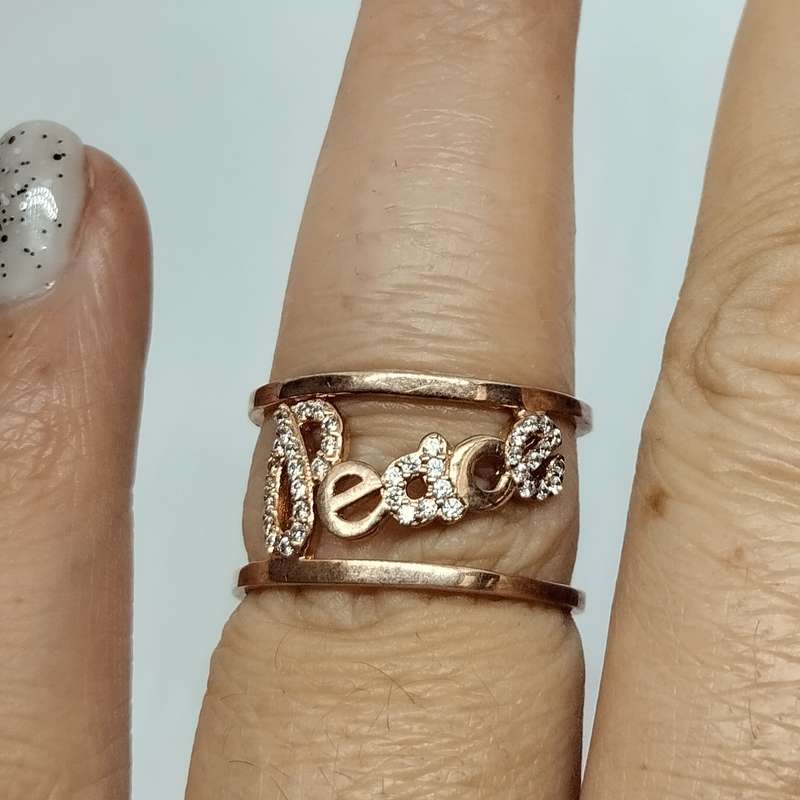 Rose Gold Plated Sterling Silver Peace Ring #S0062