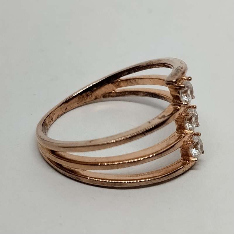 Rose Gold Plated Sterling Silver Dress Ring #S0061