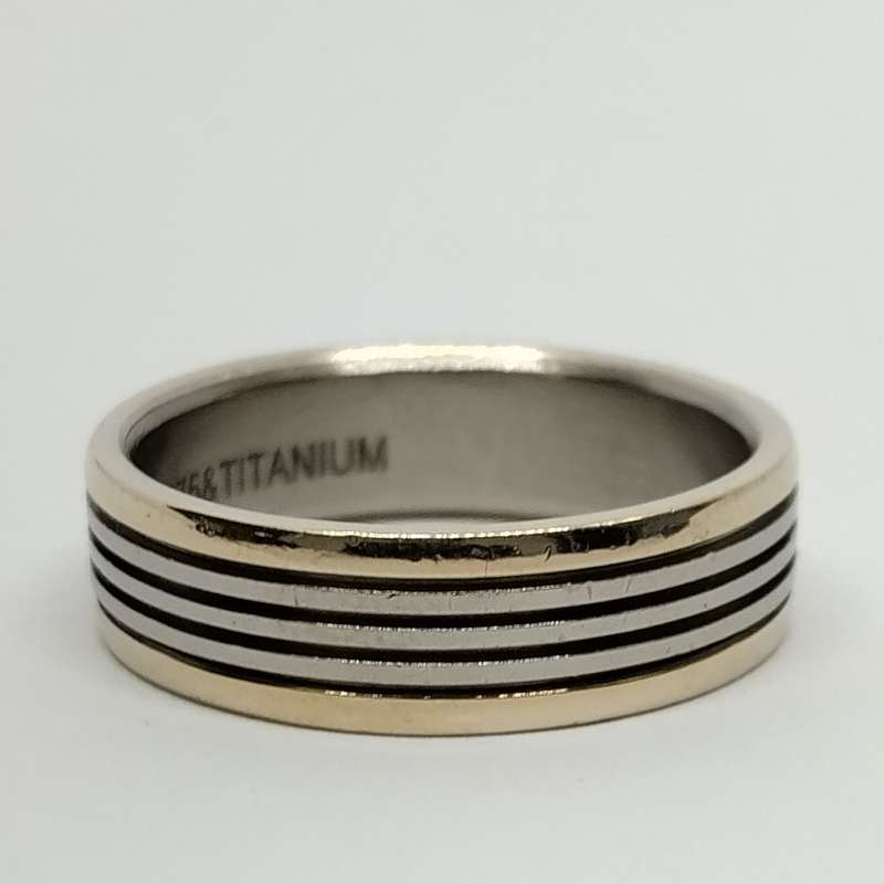 9ct Gold and Titanium Men's Ring #F0110