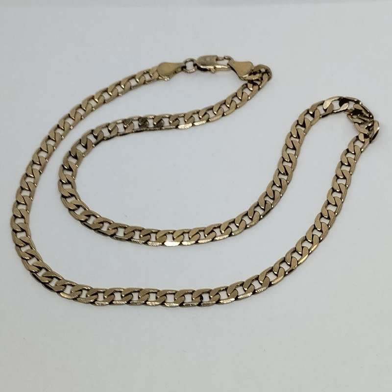 Stainless Steel Gold Plated Chain Link Necklace #F0111