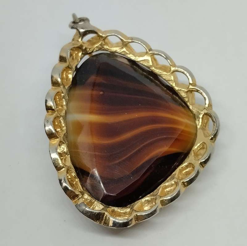 Glass Tigers Eye Inspired Pendant #F0122