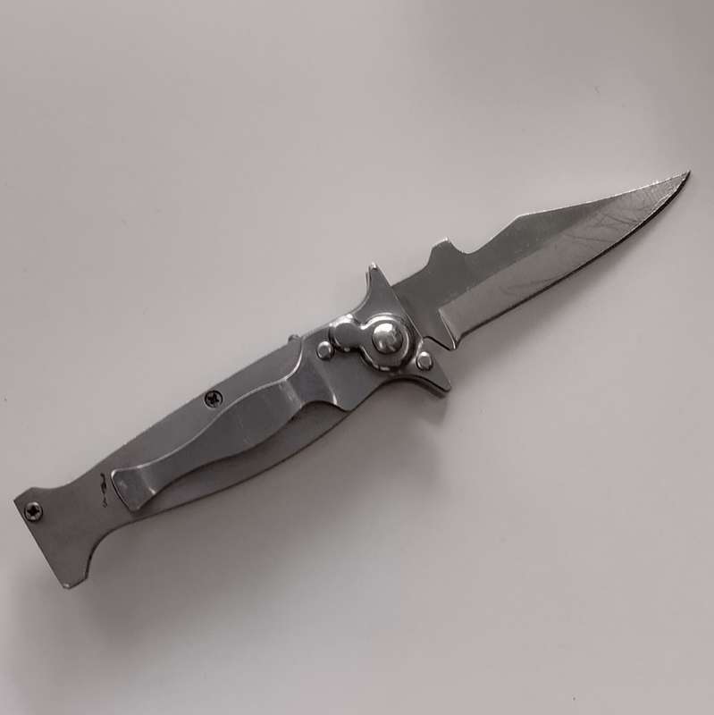 Stainless Steel with Wood Accent on Handle Pocket Knife #O0069