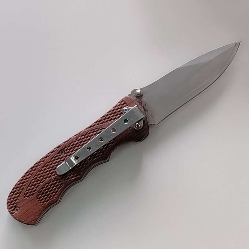 Toyota Engraved with Wood Handle Pocket Knife #O0072