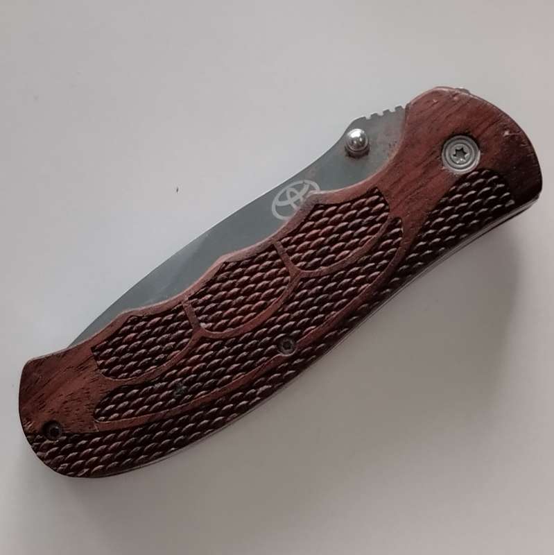 Toyota Engraved with Wood Handle Pocket Knife #O0072