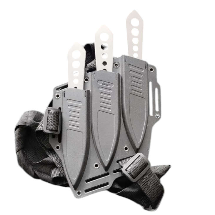 3 Piece United Cutlery Lightning Bolt Throwing Knives with Hard Plastic Sheath #O0082