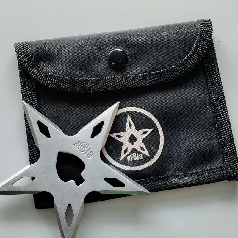 5 Point Ninja Throwing Star with Pouch #O0088