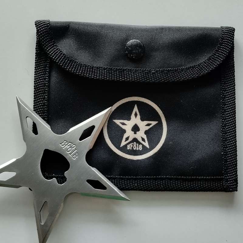5 Point Ninja Throwing Star with Pouch #O0090