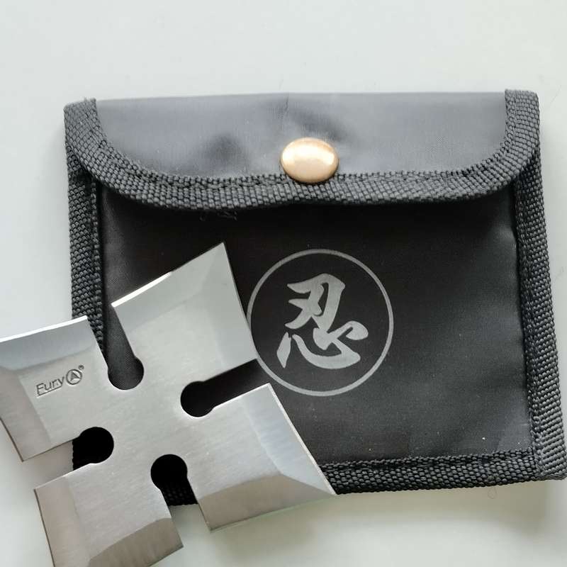 4 Point Ninja Throwing Star with Pouch #O0089