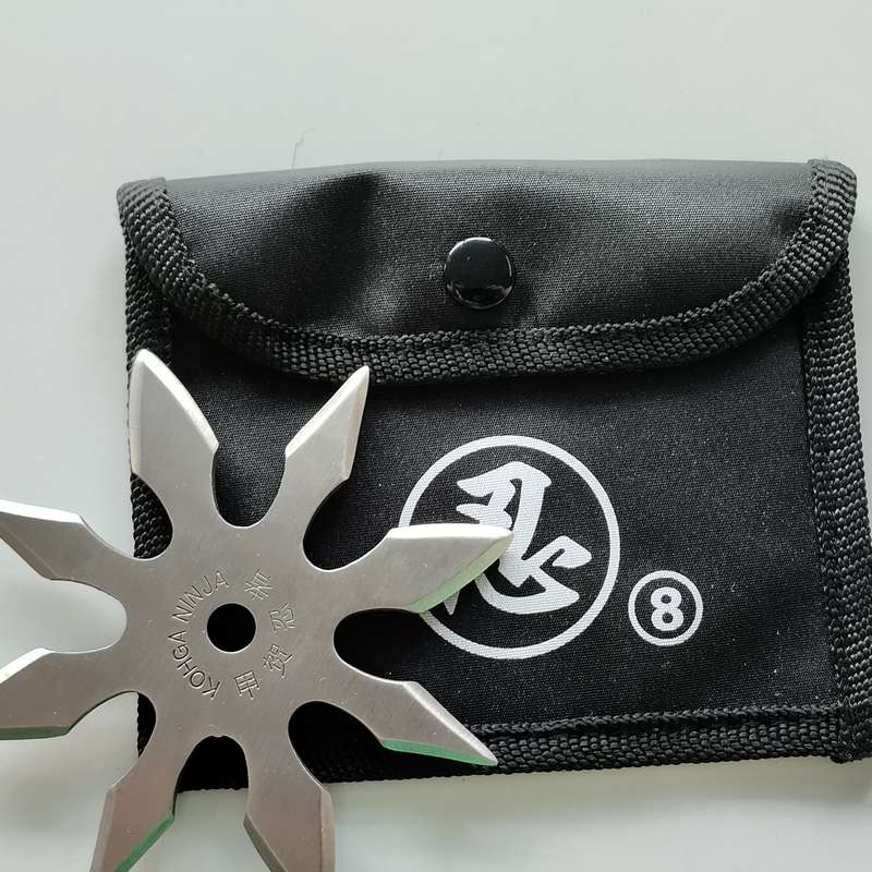 8 Point Ninja Throwing Star with Pouch #O0094