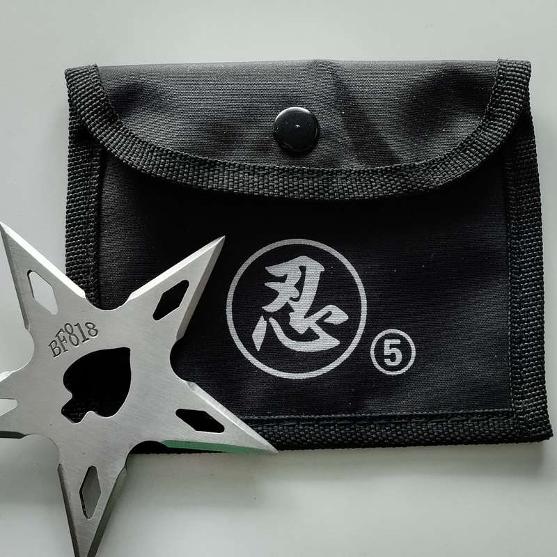 5 Point Ninja Throwing Star with Pouch #O0095
