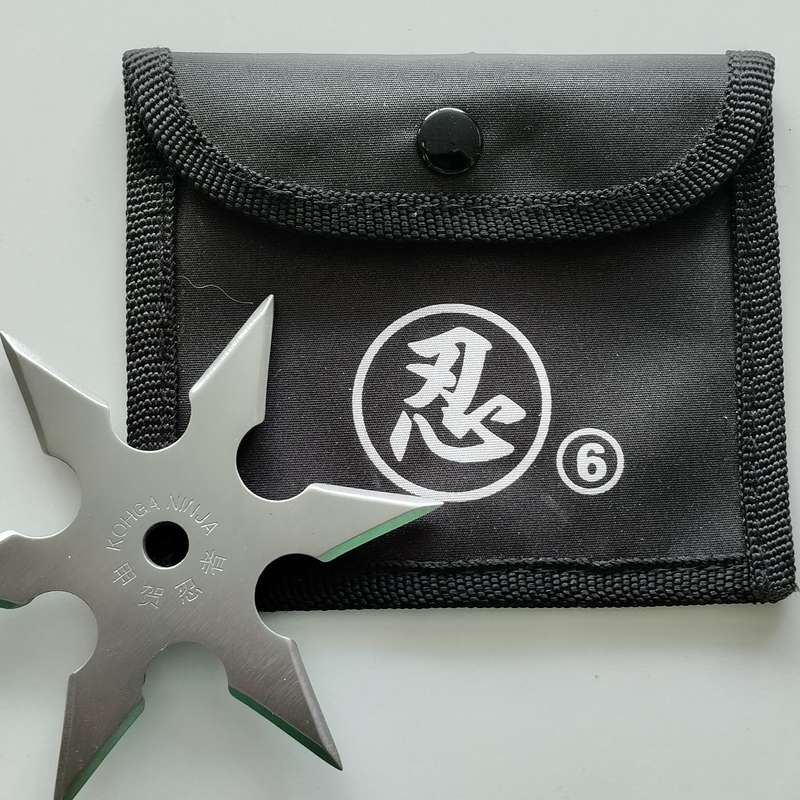 6 Point Ninja Throwing Star with Pouch #O0096