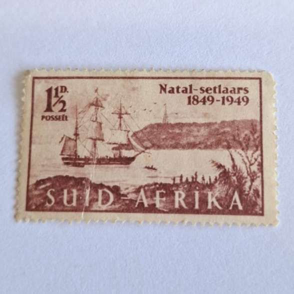 1949 Natal Settlers 1 and a Half Pence Stamp #O0130