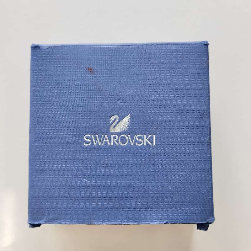 Swarovski Vintage Sterling Silver with Blue Crystal Necklace and Earring Set in Box with COA #S0064