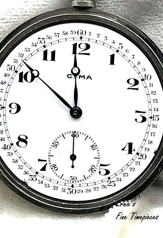 Antique Cyma Pocket Watch, Cal 971 from 1920's, Serviced