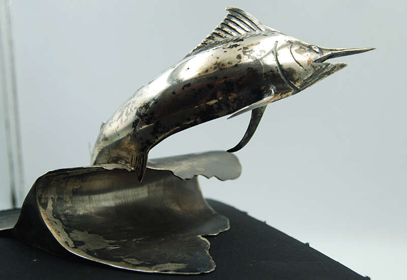 Marlin Jumping, Cast in Solid Sterling Silver (.925) over 280 Grams