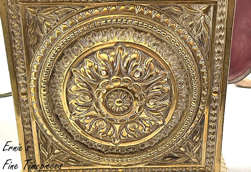 Antique French Solid Brass Mantel Clock, by S. Marti dating from 1870's, Serviced
