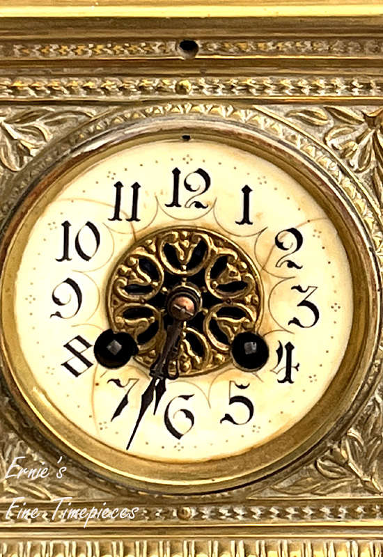 Antique French Solid Brass Mantel Clock, by S. Marti dating from 1870's, Serviced