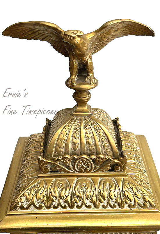 Antique French Solid Brass Mantel Clock, by S. Marti dating from 1870's, Serviced