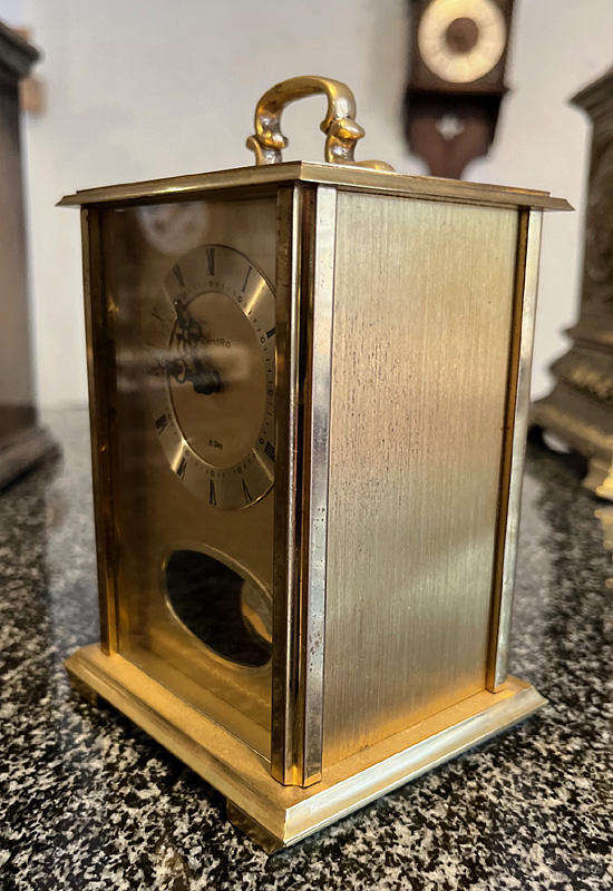 Vintage Zentra 8 Day Chiming Desk Clock, Serviced