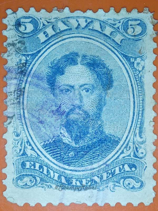 5 Hawaii stamps 1800s