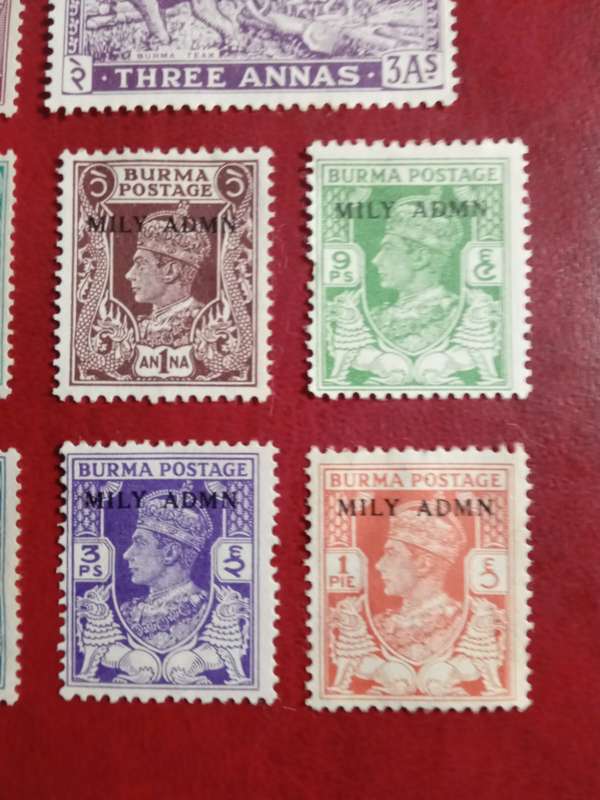 Burma King George vi collection British Administra including military Admin