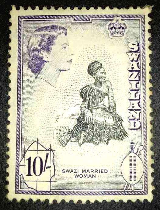 10 Shillings Married Swazi Woman stamp SACC 62
