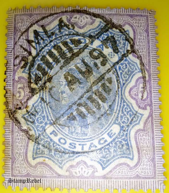 5 Rupee India Stamp SG 109 Queen Victoria 1895