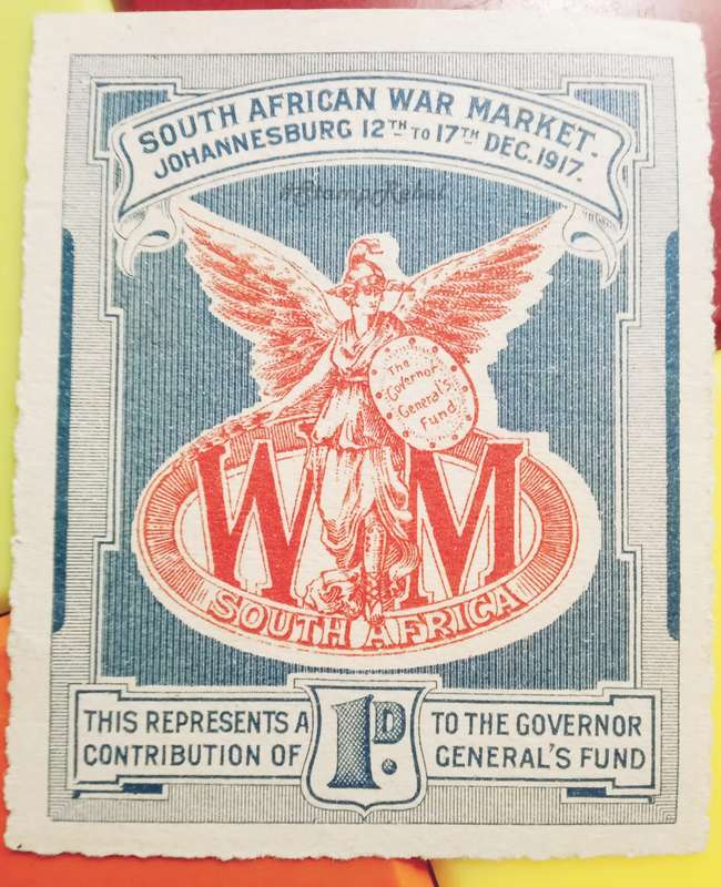 1917 1d 'South African War Market' cindarella stamp mint never hinged full gum
