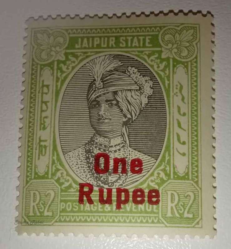 India Feudatory State, Jaipur. Scott 46/7. 1936. Rajas Jai Singh II and Man Singh II