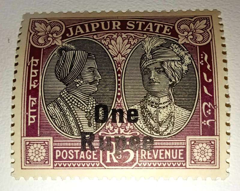 India Feudatory State, Jaipur. Scott 46/7. 1936. Rajas Jai Singh II and Man Singh II