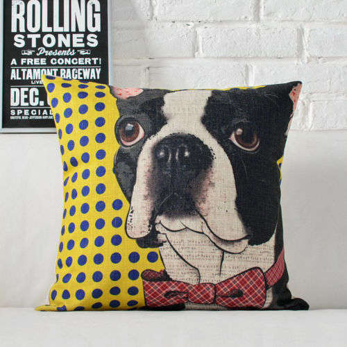 BOSTON TERRIER CUSHION COVER