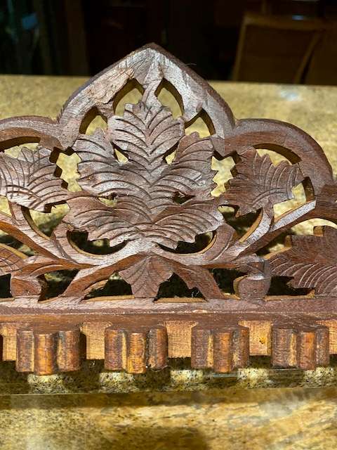 TWO BEAUTIFUL HAND CARVED SPOON DISPLAY RACKS