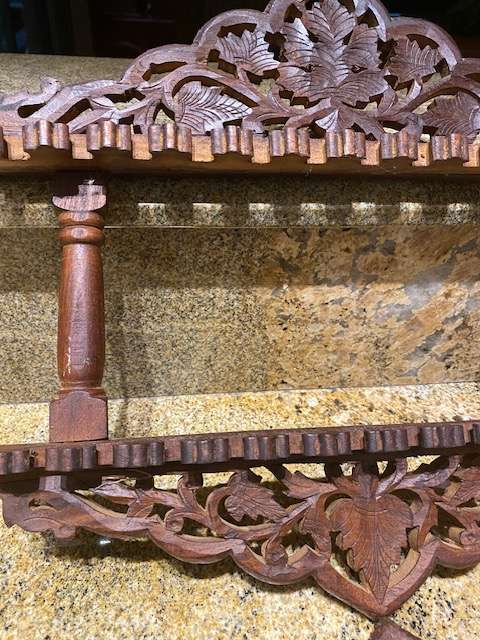 TWO BEAUTIFUL HAND CARVED SPOON DISPLAY RACKS