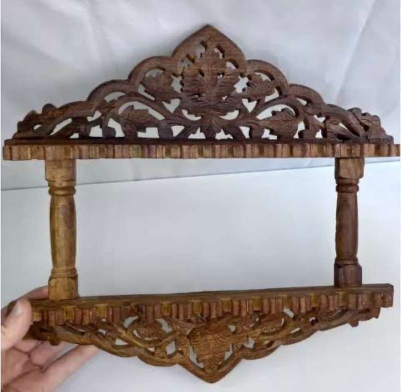 TWO BEAUTIFUL HAND CARVED SPOON DISPLAY RACKS