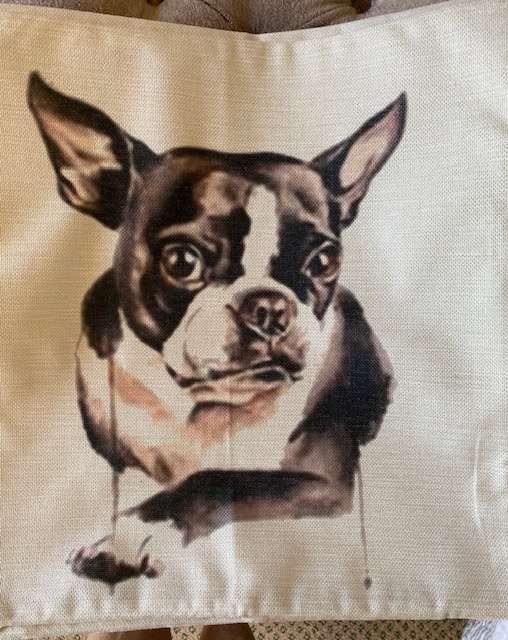 BOSTON TERRIER CUSHION COVER