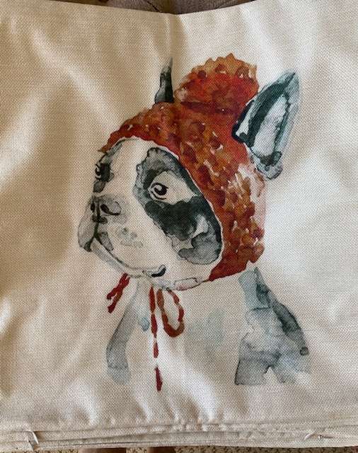 CUTE BOSTON TERRIER CUSHION COVER