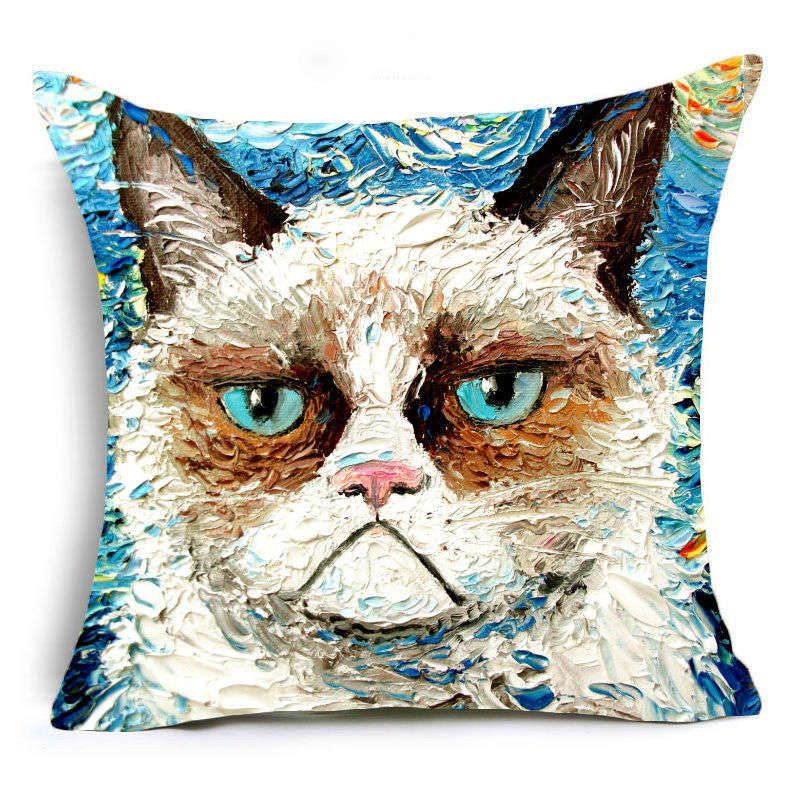 ANGRY KITTY  CUSHION COVER