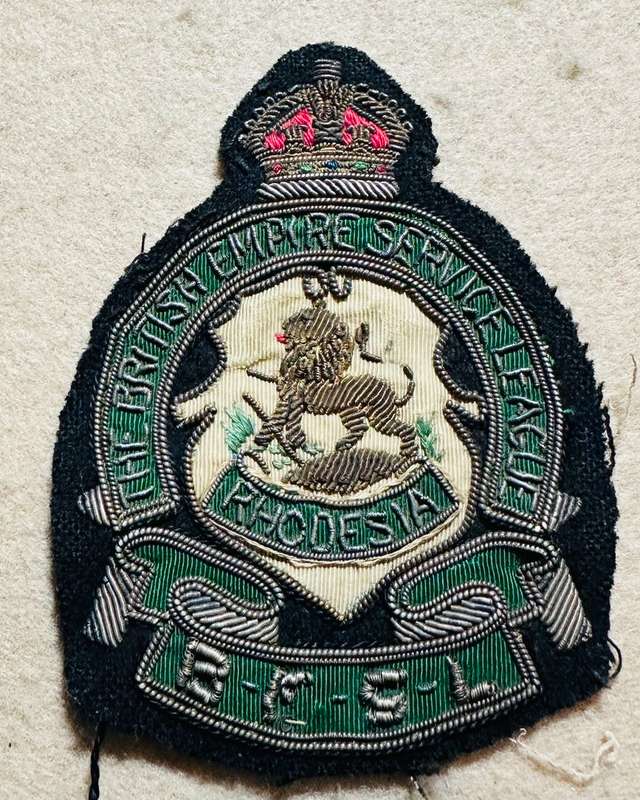 Rhodesia BRITISH EMPIRE SERVICE LEAGUE - BULLION BLAZER RHODESIA BADGES VARIANT