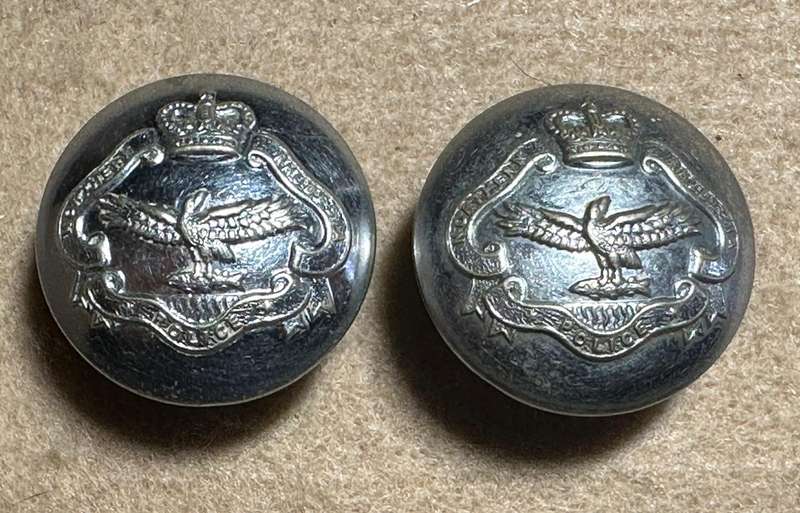 Northern Rhodesia Police - NRP - Set of 2 Large Buttons, by GAUNT, London