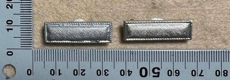 Northern Rhodesia Police - NRP - OFFICERS SET of RANK BARS SILVER