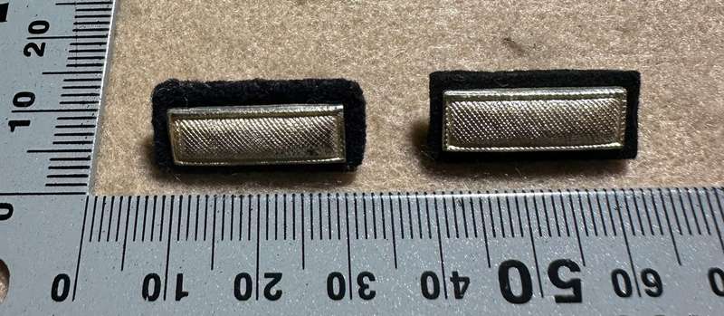 Northern Rhodesia Police - NRP - OFFICERS SET RANK BARS - SILVER MESS DRESS, with Felt Backing