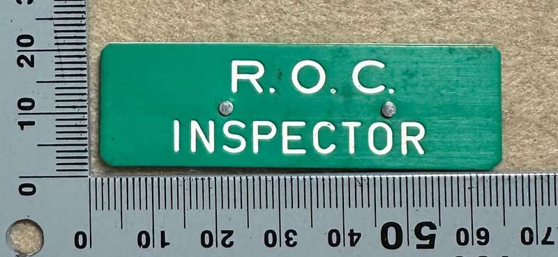 Rhodesian TRANSPORT - ROC INSPECTOR BADGE PLASTIC