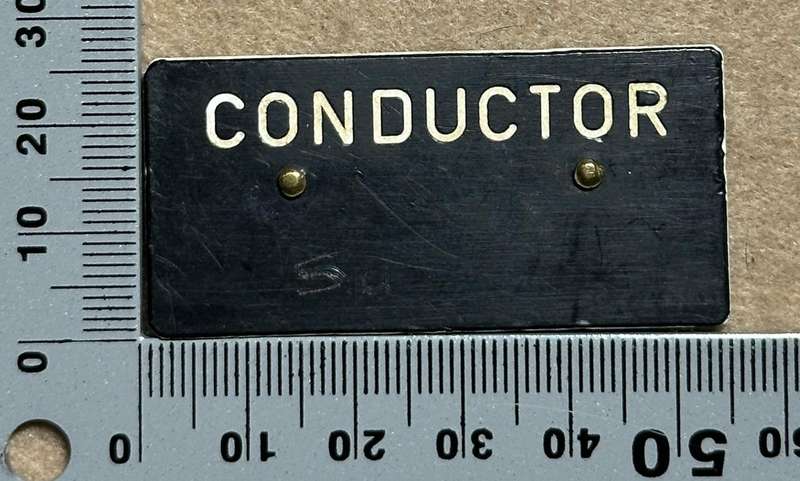 Rhodesian TRANSPORT - CONDUCTOR BADGE PLASTIC