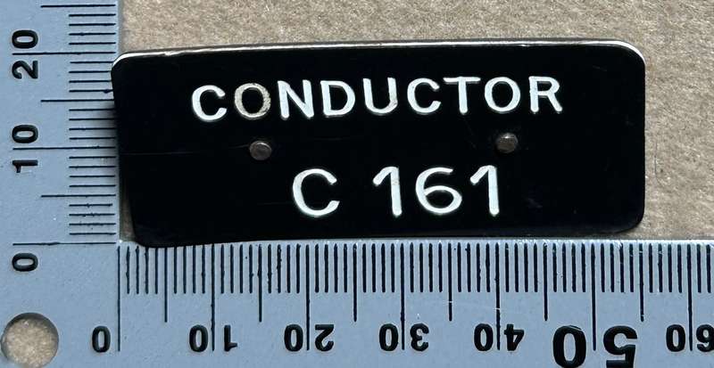 Rhodesian TRANSPORT - CONDUCTOR BADGE PLASTIC - C161