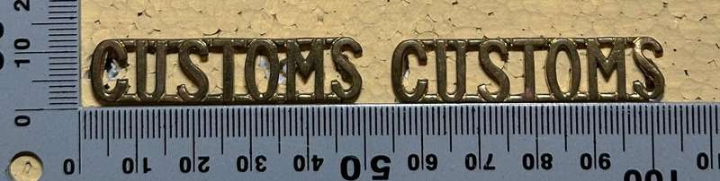 Rhodesian CUSTOMS AND IMMIGRATION - CUSTOMS SHOULDER TITLES (SET)
