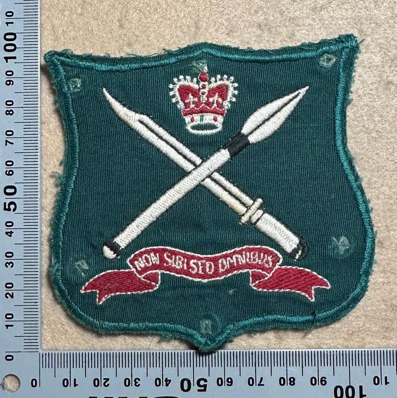 Rhodesian School of Infantry - 1 GREEN BLAZER BADGE QC, with Press-studs on back