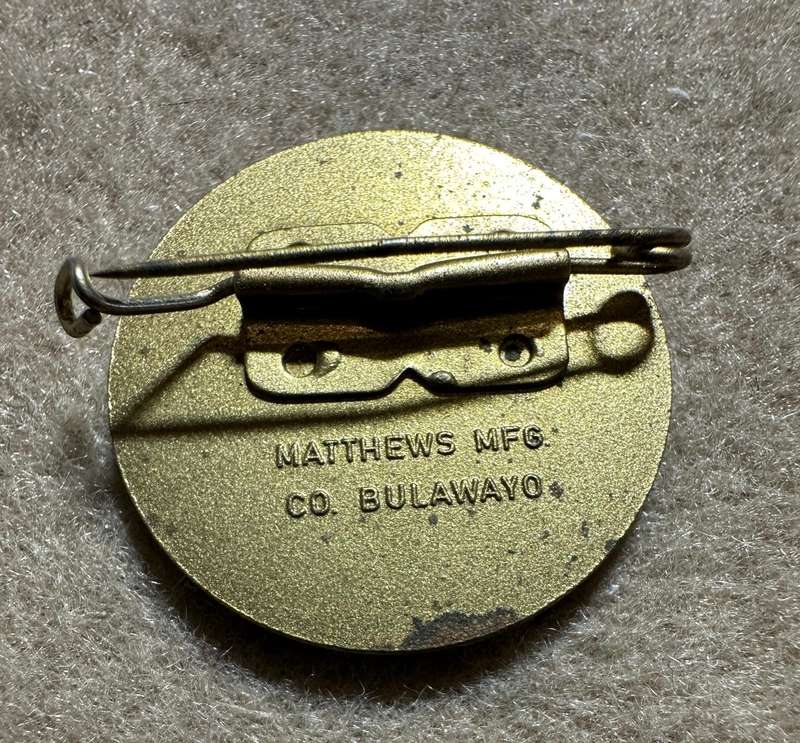 Rhodesian City Councils - CITY OF BULAWAYO BROOCHE VARIANT, Made by MATTHEWS MFG, BULAWAYO - MINT